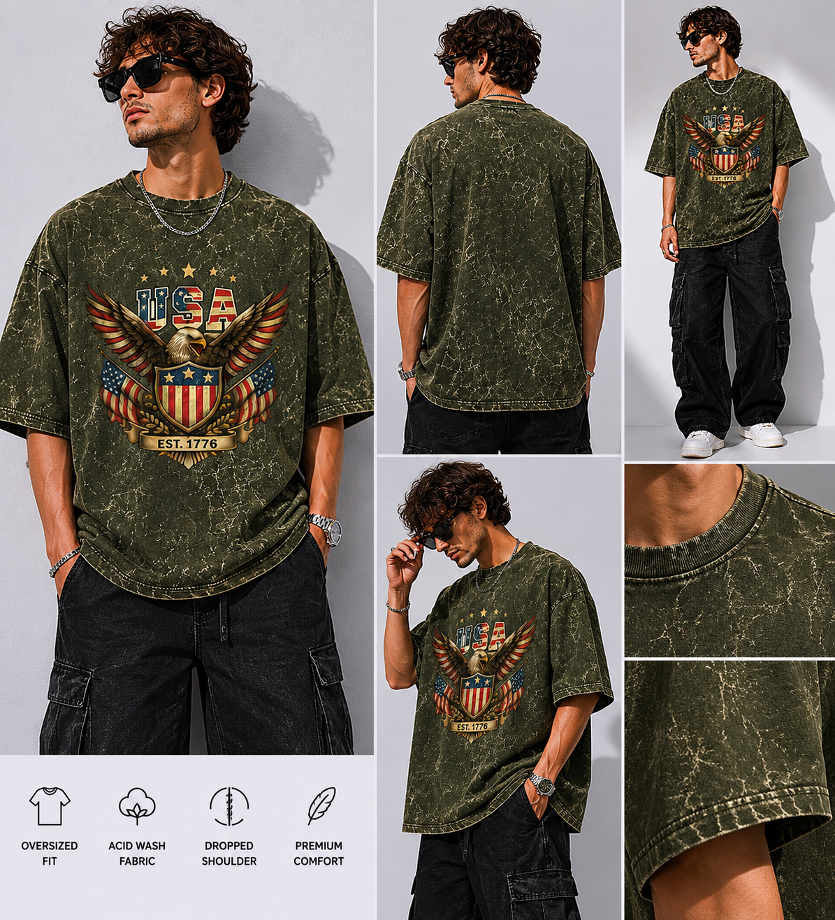 Unisex Acid Washed Oversized Tee